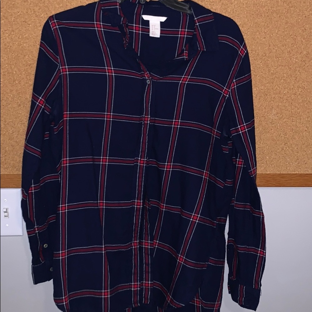 H&M red and blue flannel